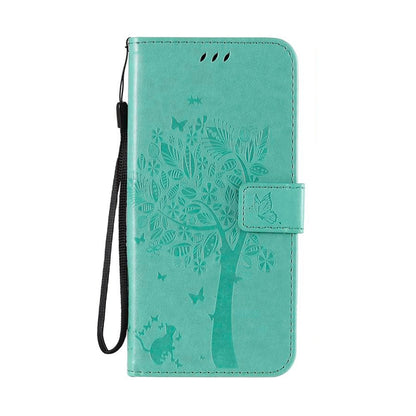 Anymob Samsung Case Green 3D Tree Flip Leather Phone Magnetic Wallet Stand Cover With Card Slot-Mobile Phone Cases-PEROZ Accessories