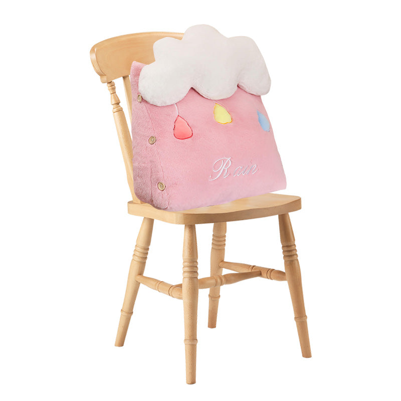 SOGA Pink Cute Rain Cloud Cushion Soft Leaning Lumbar Wedge Pillow Bedside Plush Home Decor-Chair &amp; Sofa Cushions-PEROZ Accessories