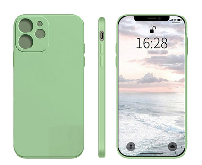 Anymob iPhone Phone Case Full Lens Sage Green Square Silicone Cover For IOS 13 11 12 Pro Max Mini X XS Max XR 7 8 6 6S Plus SE Compatible-Mobile Phone Cases-PEROZ Accessories