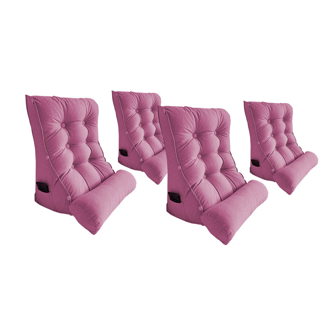SOGA 4X 45cm Magenta Triangular Wedge Lumbar Pillow Headboard Backrest Sofa Bed Cushion Home Decor-Headboard Pillow-PEROZ Accessories