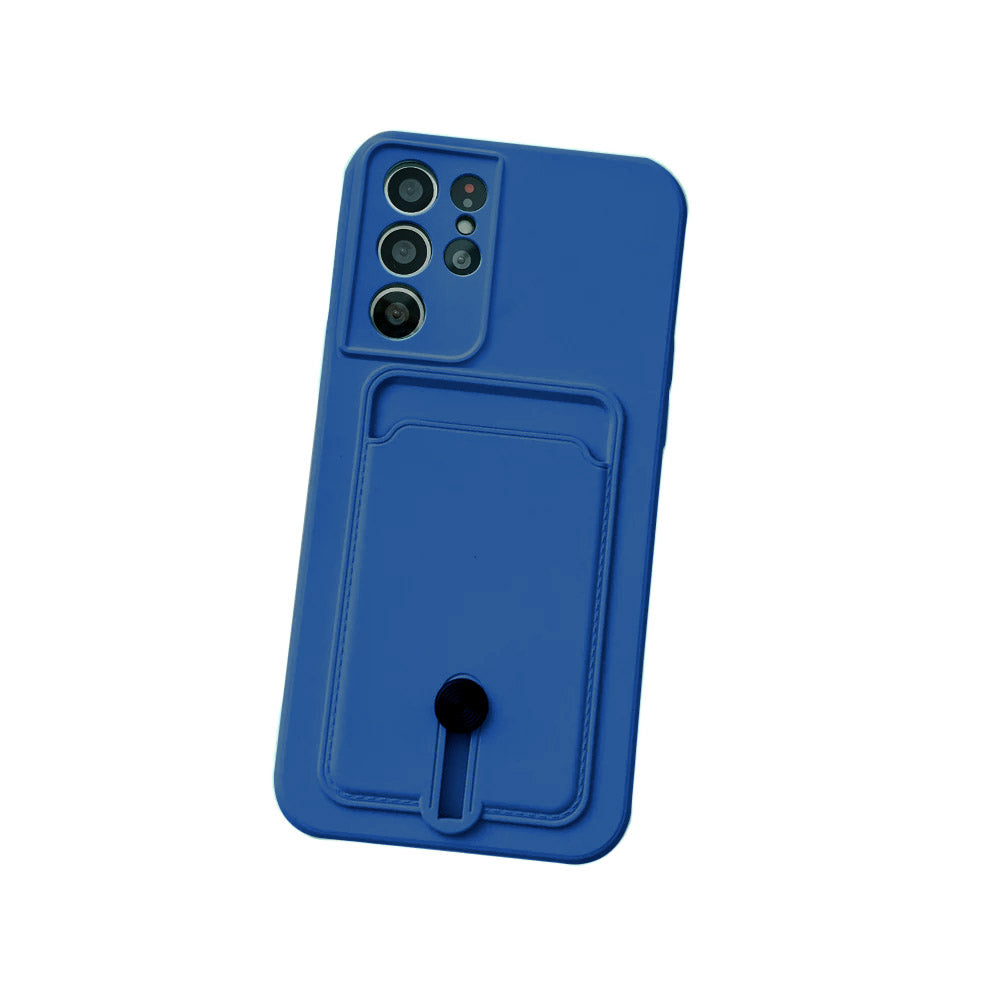 Anymob Samsung Blue Phone Case Soft Silicone Card Slots Cover-Mobile Phone Cases-PEROZ Accessories