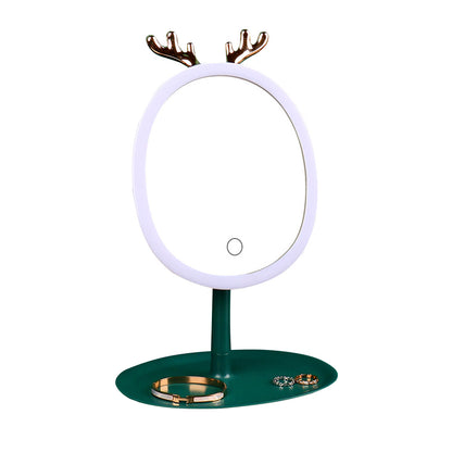 SOGA Green Antler LED Light Makeup Mirror Tabletop Vanity Home Decor-Makeup Mirrors-PEROZ Accessories