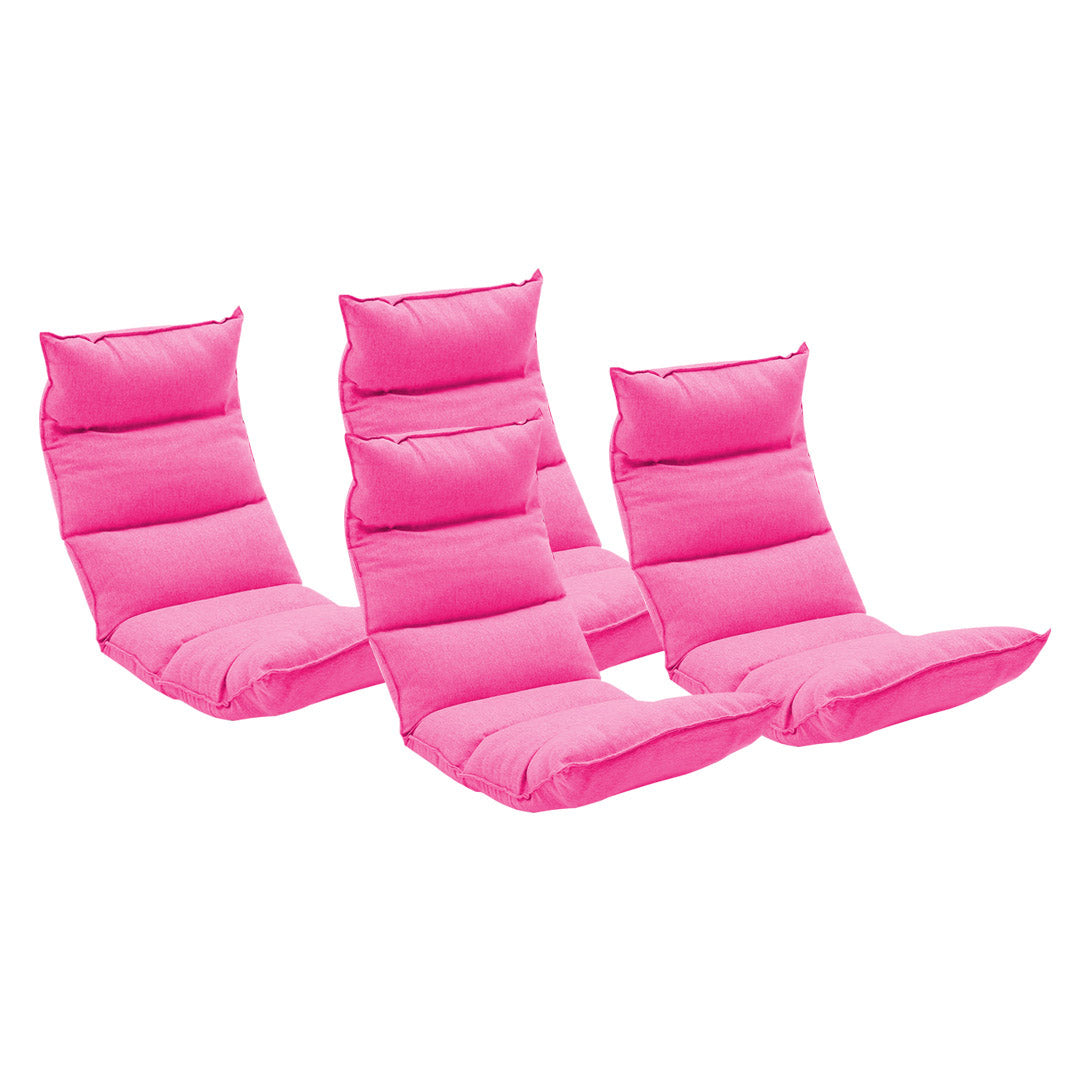 SOGA 4X Foldable Tatami Floor Sofa Bed Meditation Lounge Chair Recliner Lazy Couch Pink-Recliner Chair-PEROZ Accessories