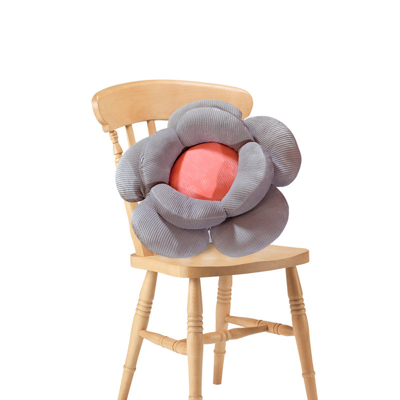 SOGA Grey Double Flower Shape Cushion Soft Bedside Floor Plush Pillow Home Decor-Chair &amp; Sofa Cushions-PEROZ Accessories