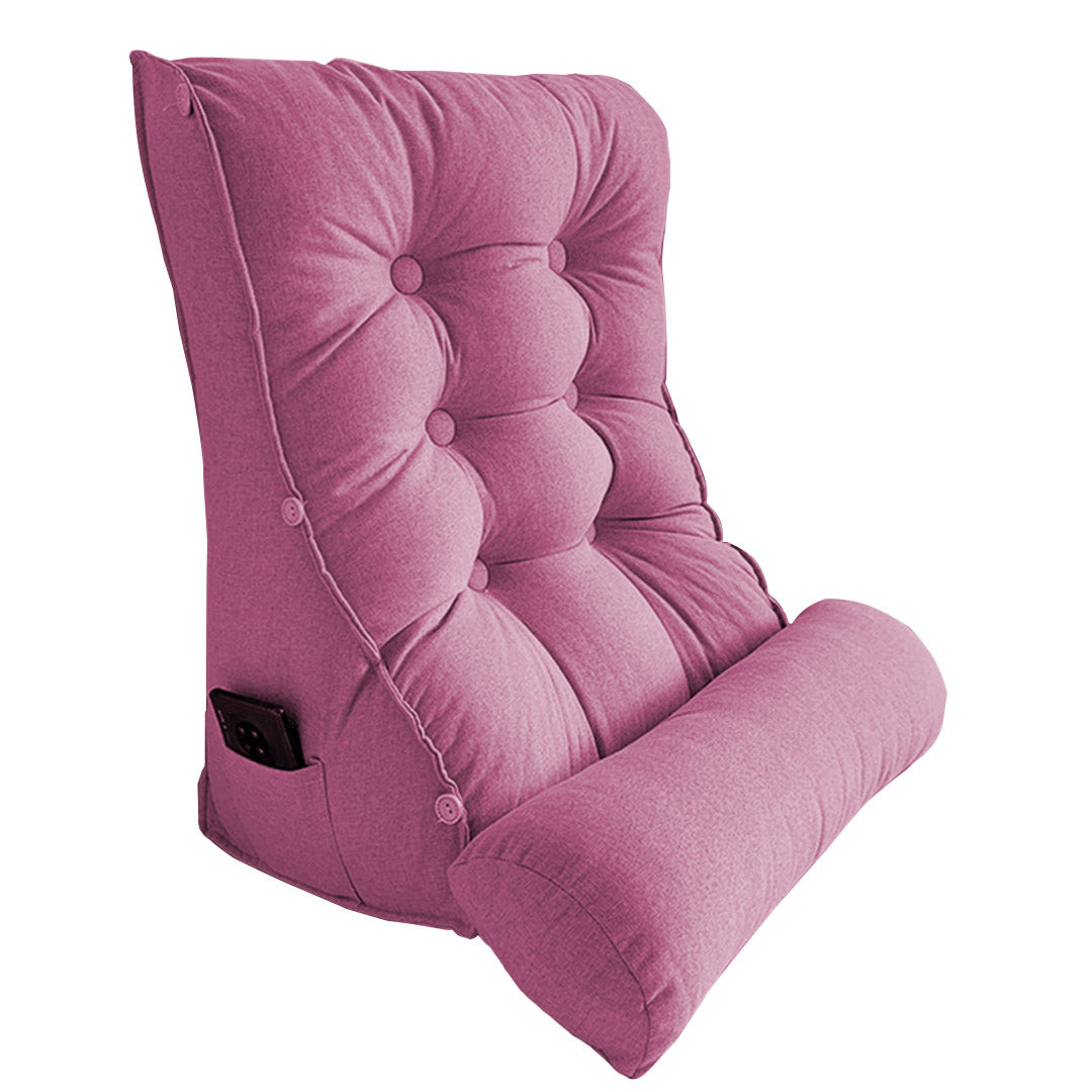 SOGA 45cm Magenta Triangular Wedge Lumbar Pillow Headboard Backrest Sofa Bed Cushion Home Decor-Headboard Pillow-PEROZ Accessories