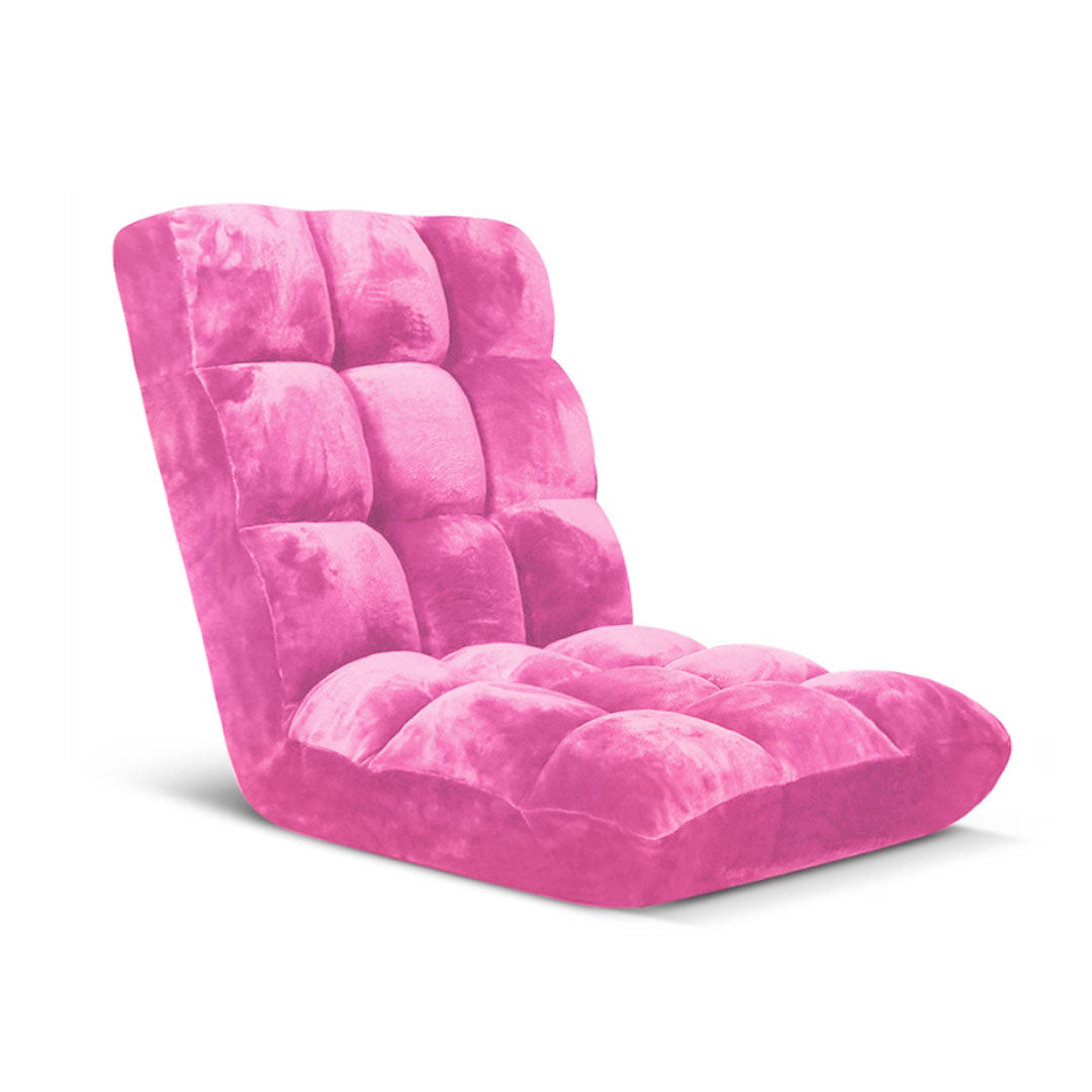 SOGA Floor Recliner Folding Lounge Sofa Futon Couch Folding Chair Cushion Light Pink-Recliner Chair-PEROZ Accessories