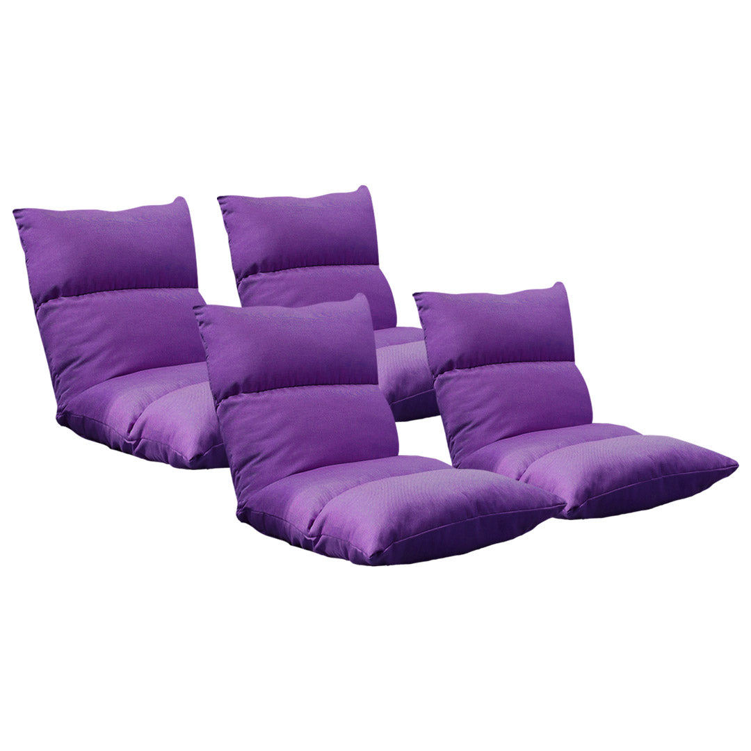 SOGA 4X Lounge Floor Recliner Adjustable Lazy Sofa Bed Folding Game Chair Purple-Recliner Chair-PEROZ Accessories