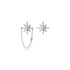 Anyco Fashion Earrings Sterling Silver Creative Light Star Cuban Chain Stud for Women Punk Party Jewelry Accessories-Earrings-PEROZ Accessories