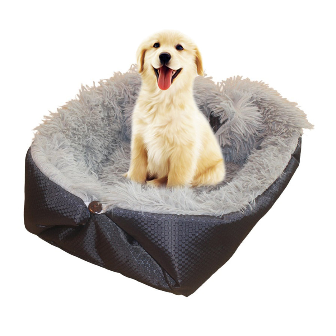 SOGA Black Dual purpose Cushion Nest Cat Dog Bed Warm Plush Kennel Mat Pet Home Travel Essentials-Pet Carriers &amp; Travel Products-PEROZ Accessories