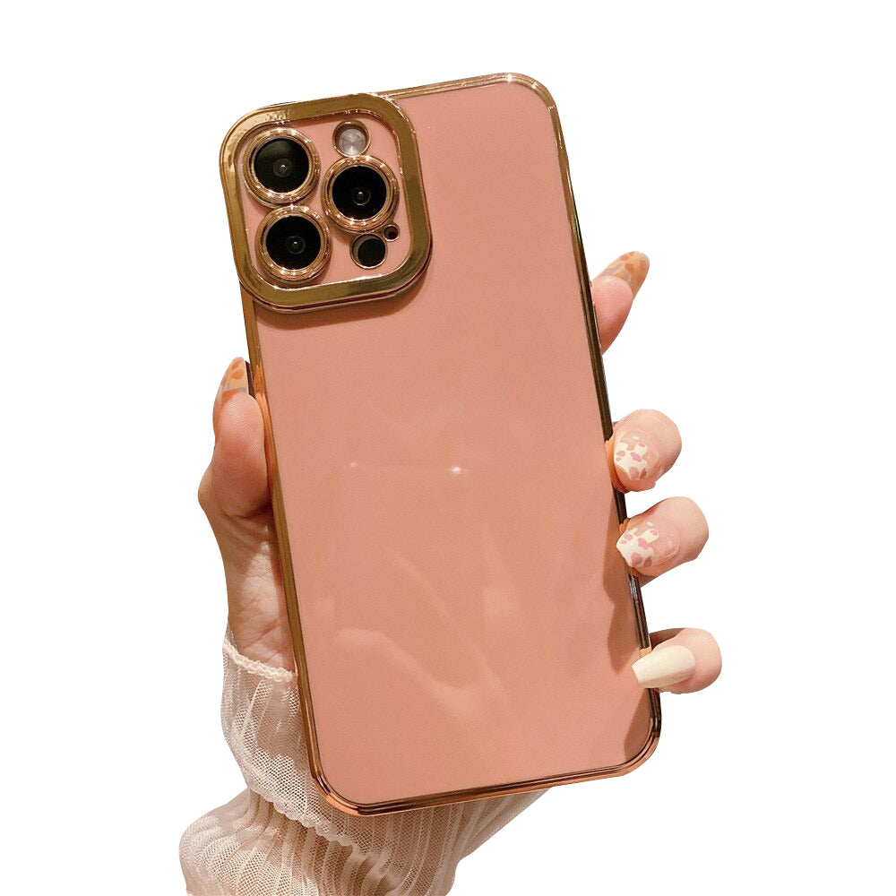 Anymob iPhone Case Peach Camera Protection Shell Bumper Mobile Cover iPhone 12 11 13 Pro Max XR XS Max X 7 8 Plus SE 2020 12 13Pro Compatible-Mobile Phone Cases-PEROZ Accessories