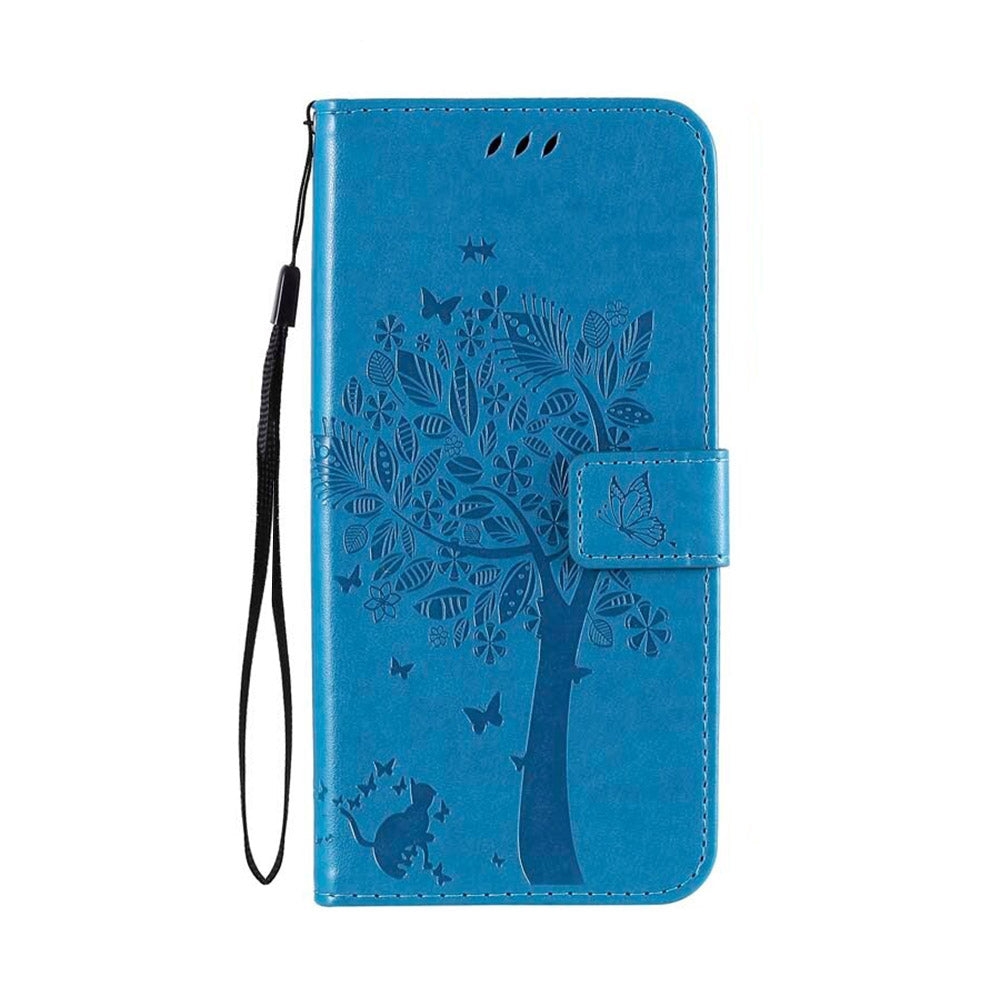 Anymob Samsung Case Ocean Blue Tree Luxury Wallet Phone Flip Leather Cover With Card Slot Protection-Mobile Phone Cases-PEROZ Accessories