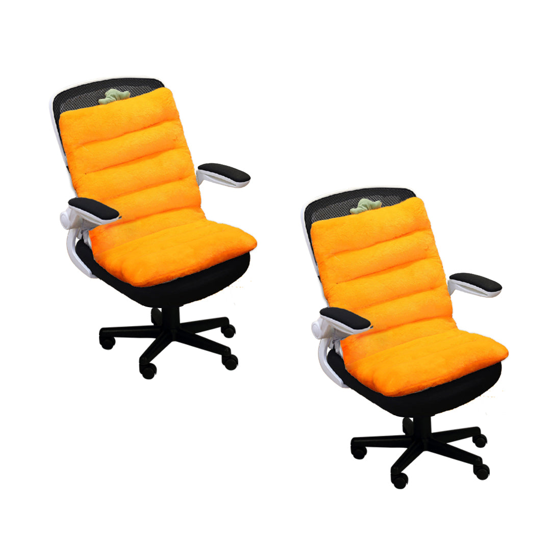 SOGA 2X Orange One Piece Siamese Cushion Office Sedentary Butt Mat Back Waist Chair Support Home Decor-Chair &amp; Sofa Cushions-PEROZ Accessories
