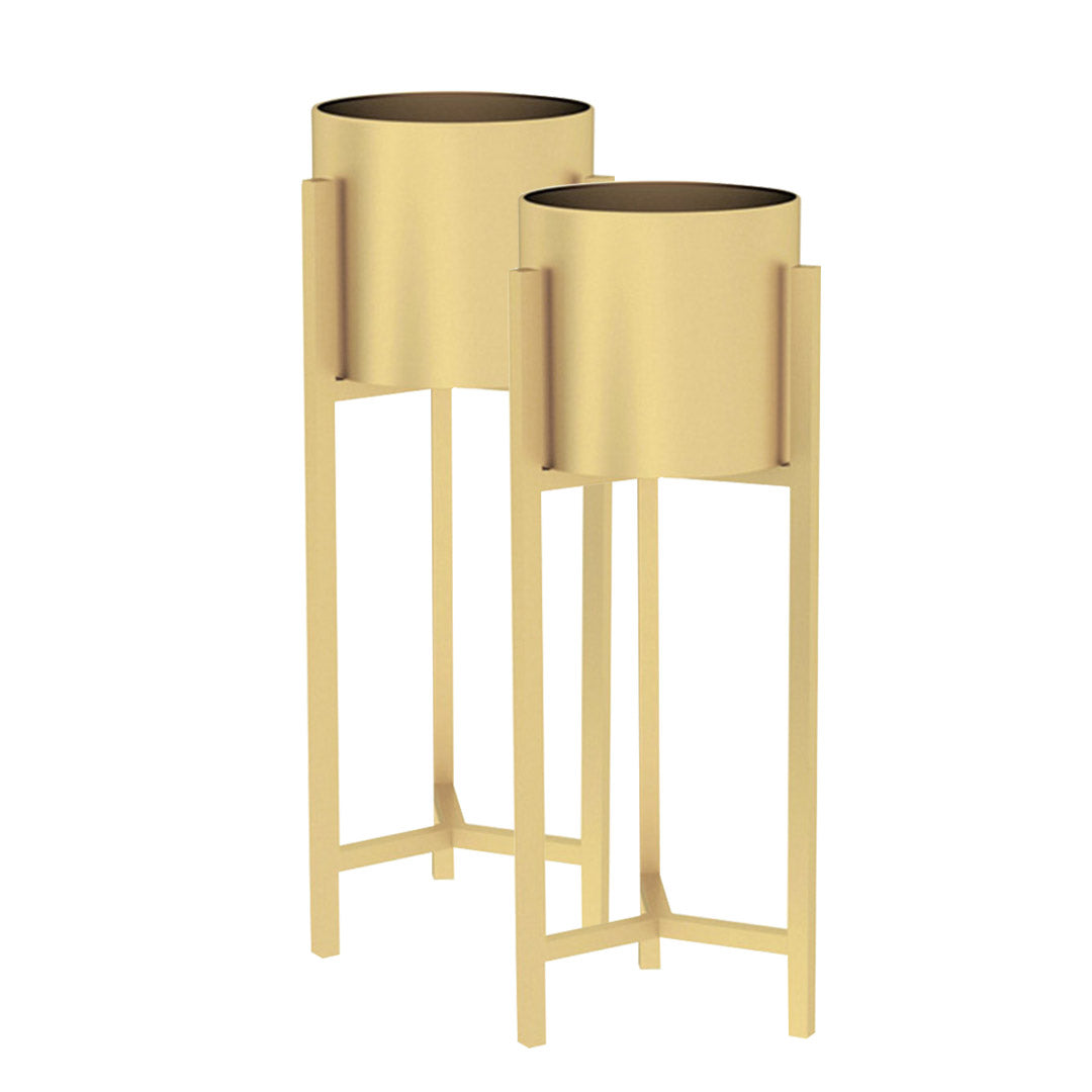 SOGA 2X 60cm Gold Metal Plant Stand with Flower Pot Holder Corner Shelving Rack Indoor Display-Indoor Pots, Planters and Plant Stands-PEROZ Accessories