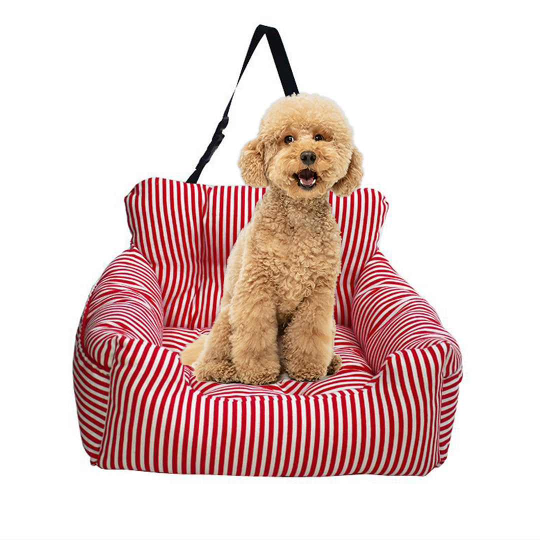 SOGA Red Pet Car Seat Sofa Safety Soft Padded Portable Travel Carrier Bed-Pet Carriers & Travel Products-PEROZ Accessories