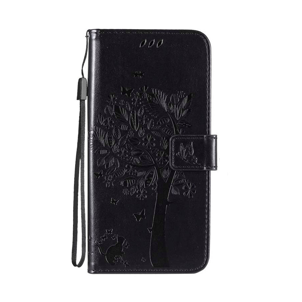 Anymob Xiaomi Redmi Case Black Tree Book Leather Flip Phone Cover Wallet 3D Case Cover Protection-Mobile Phone Cases-PEROZ Accessories
