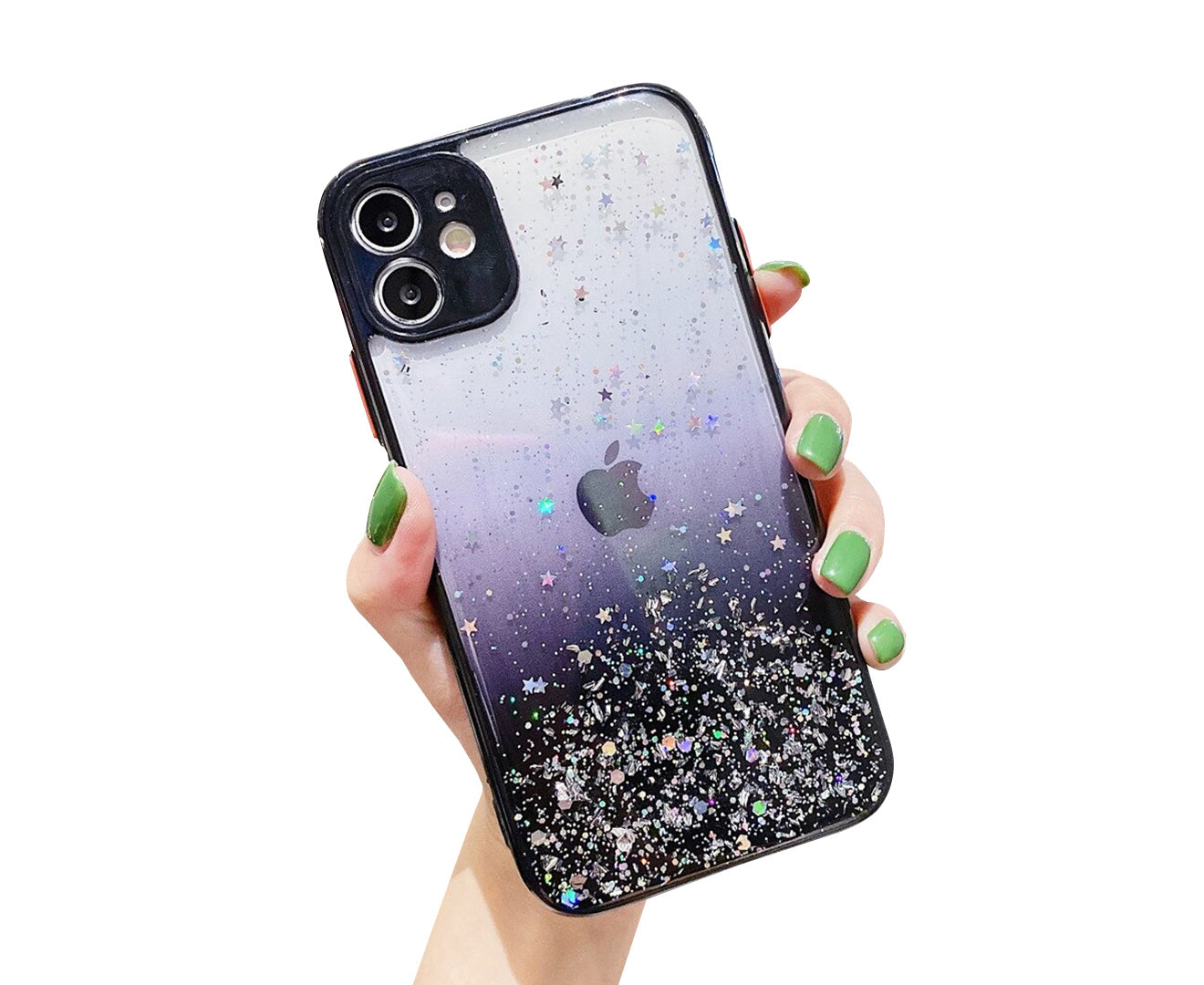 Anymob iPhone Case Black Luxury Glitter Sequins Camera Protection Silicone For 13 11 12 Pro Max XR XS Max 7 8 Plus SE 2020-Mobile Phone Cases-PEROZ Accessories