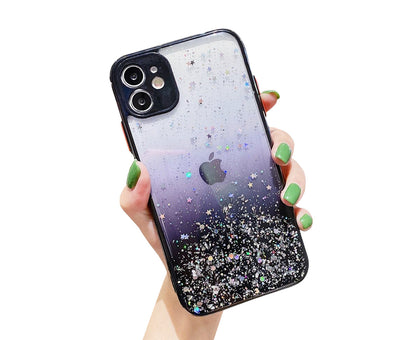 Anymob iPhone Case Black Luxury Glitter Sequins Camera Protection Silicone For 13 11 12 Pro Max XR XS Max 7 8 Plus SE 2020-Mobile Phone Cases-PEROZ Accessories
