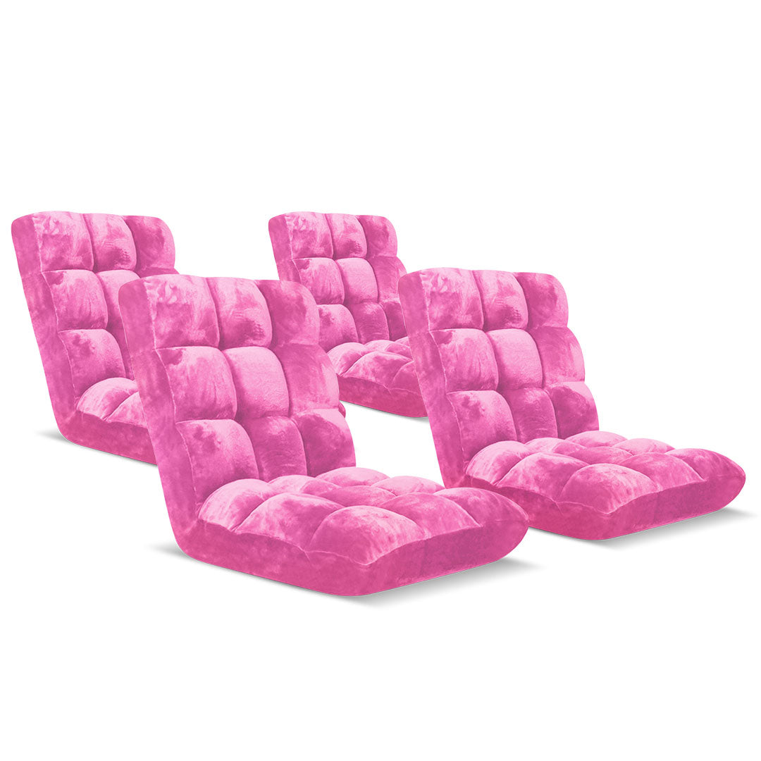SOGA 4X Floor Recliner Folding Lounge Sofa Futon Couch Folding Chair Cushion Light Pink-Recliner Chair-PEROZ Accessories