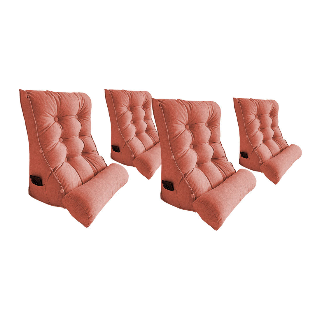 SOGA 4X 45cm Peach Triangular Wedge Lumbar Pillow Headboard Backrest Sofa Bed Cushion Home Decor-Headboard Pillow-PEROZ Accessories