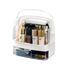 SOGA 2 Tier White Countertop Makeup Cosmetic Storage Organiser Skincare Holder Jewelry Storage Box with Handle-Makeup Organisers-PEROZ Accessories