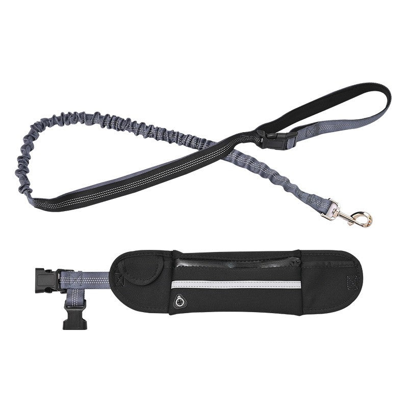 SOGA Black Adjustable Hands Free Pet Leash Bag Dog Lead Walking Running Jogging Pet Essentials-Dog Collars-PEROZ Accessories