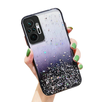 Anymob Xiaomi Phone Case Black Gradient Sequins Glitter Silicone Mobile Cover- Note 10 9 8 Pro 10S 9A 9C 9T Mi 11 Lite Poco X3 F3 M3-Mobile Phone Cases-PEROZ Accessories