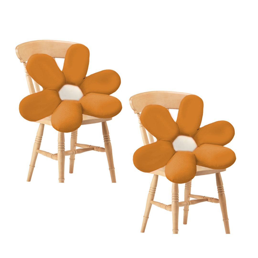 SOGA 2X Coffee Daisy Flower Shape Cushion Soft Leaning Bedside Pad Floor Plush Pillow Home Decor-Chair & Sofa Cushions-PEROZ Accessories