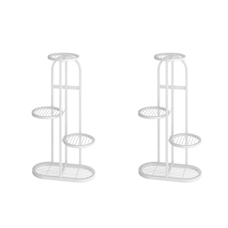 SOGA 2X 4 Tier 5 Pots White Round Metal Plant Rack Flowerpot Storage Display Stand Holder Home Garden Decor-Indoor Pots, Planters and Plant Stands-PEROZ Accessories