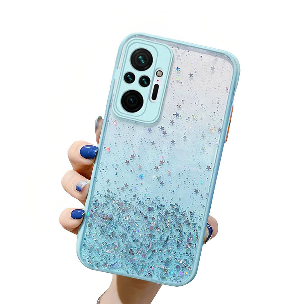 Anymob Xiaomi Phone Case Blue Gradient Sequins Glitter Silicone Mobile Cover-Mobile Phone Cases-PEROZ Accessories
