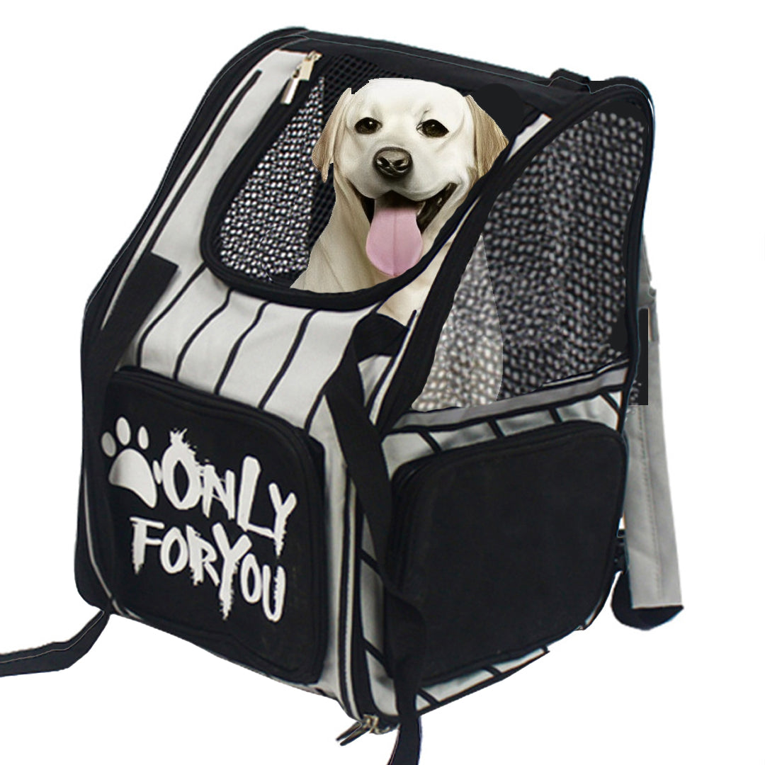 SOGA Black Pet Carrier Backpack Breathable Mesh Portable Safety Travel Essentials Outdoor Bag-Pet Carriers &amp; Travel Products-PEROZ Accessories