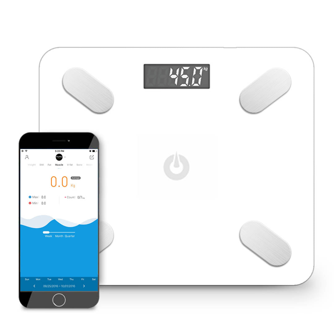 SOGA Wireless Bluetooth Digital Body Fat Scale Bathroom Weighing Scales Health Analyzer Weight White-Body Weight Scales-PEROZ Accessories