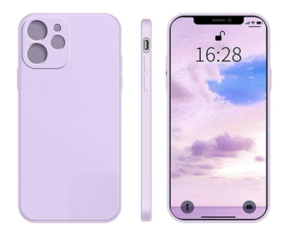 Anymob iPhone Phone Case Purple Full Lens Protection Square Silicone Cover For IOS 13 11 12 Pro Max Mini X XS Max XR 7 8 6 6S Plus SE Compatible-Mobile Phone Cases-PEROZ Accessories