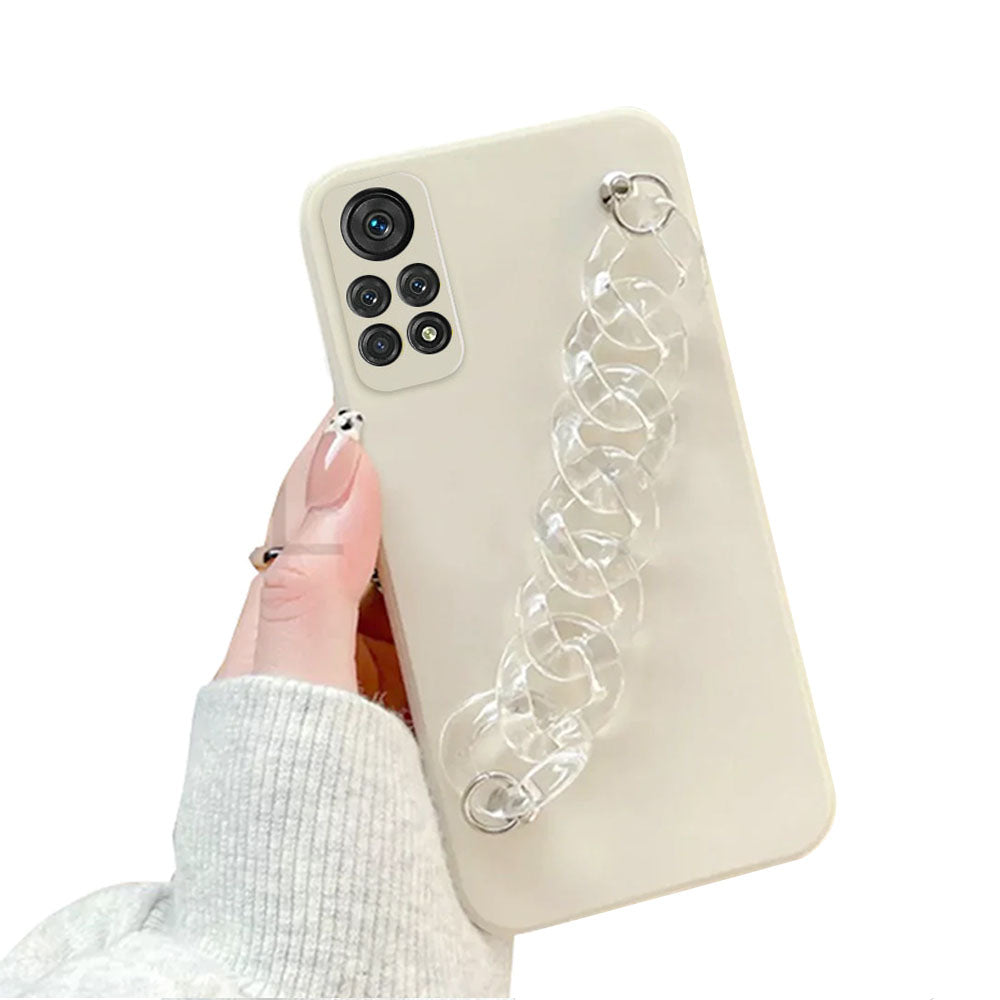 Anymob Xiaomi Phone Case White Transparent Wrist Chain Marble Bracelet Silicone For POCO X3 Xiaomi 11T 11Lite Redmi Note 10 10S 10Pro 9S-Mobile Phone Cases-PEROZ Accessories