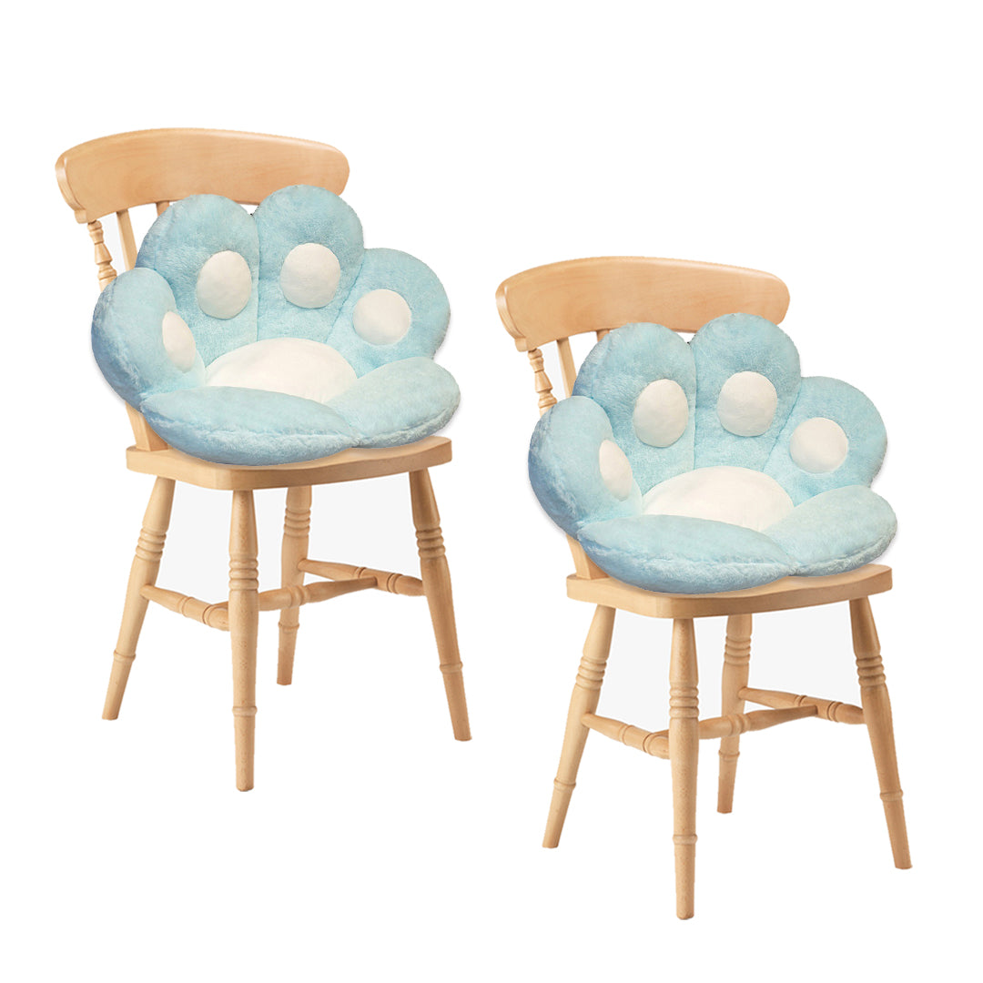SOGA 2X Blue Paw Shape Cushion Warm Lazy Sofa Decorative Pillow Backseat Plush Mat Home Decor-Chair &amp; Sofa Cushions-PEROZ Accessories