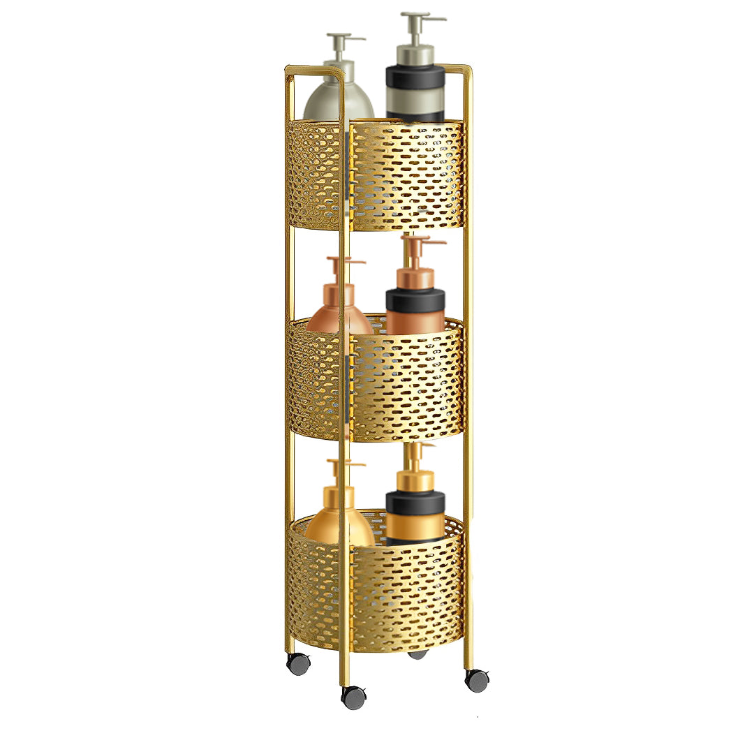 SOGA 3 Tier Bathroom Shelf Multifunctional Storage Display Rack Organiser with wheels-Bathroom Storage-PEROZ Accessories