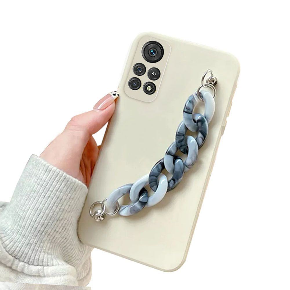 Anymob Xiaomi Phone Case White Blue Wrist Chain Marble Bracelet Silicone For POCO X3 Xiaomi 11T 11Lite Redmi Note 10 10S 10Pro 9S-Mobile Phone Cases-PEROZ Accessories