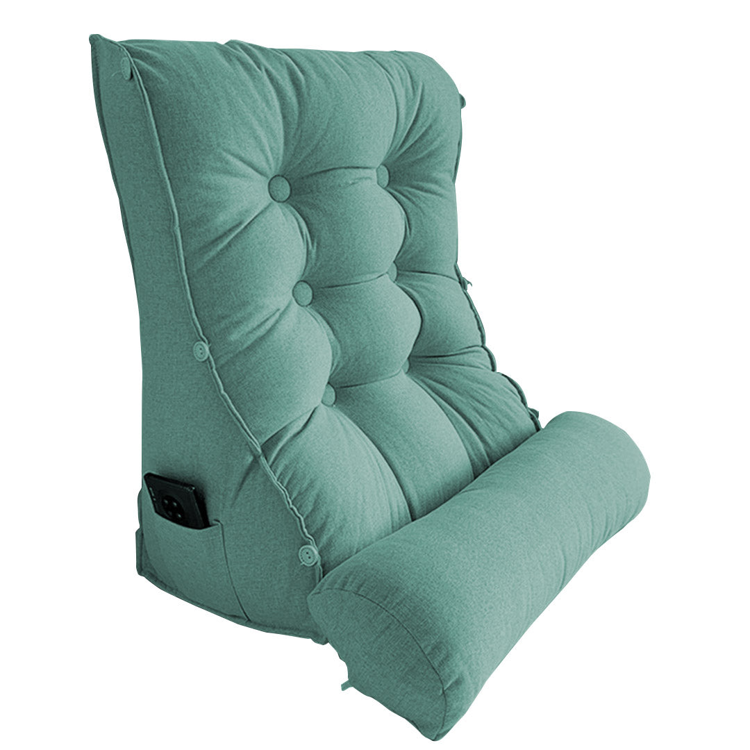 SOGA 60cm Green Triangular Wedge Lumbar Pillow Headboard Backrest Sofa Bed Cushion Home Decor-Headboard Pillow-PEROZ Accessories