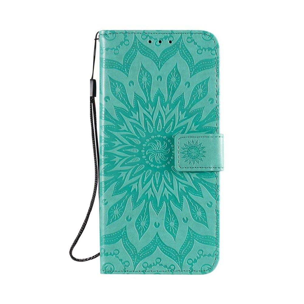 Anymob Samsung Case Green 3D Flower Flip Leather Phone Magnetic Wallet Stand Cover With Card Slot-Mobile Phone Cases-PEROZ Accessories