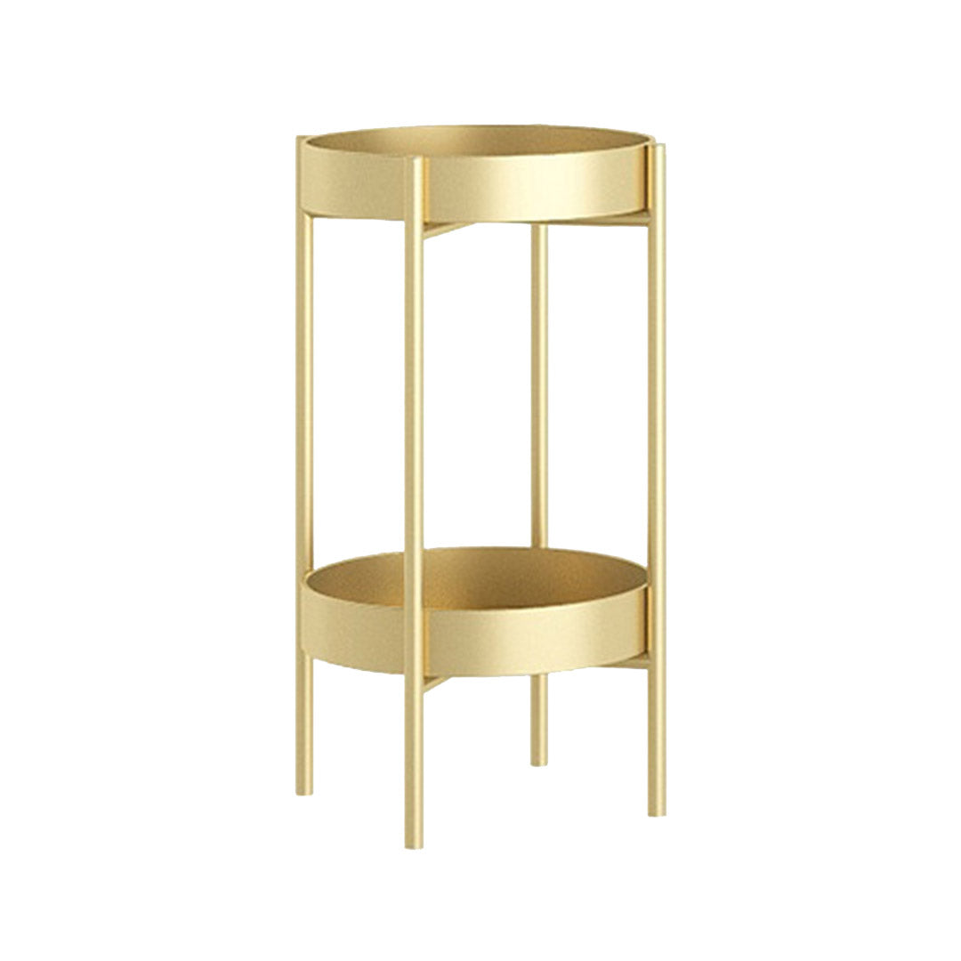 SOGA 2 Layer 50cm Gold Metal Plant Stand Flower Pot Holder Corner Shelving Rack Indoor Display-Indoor Pots, Planters and Plant Stands-PEROZ Accessories