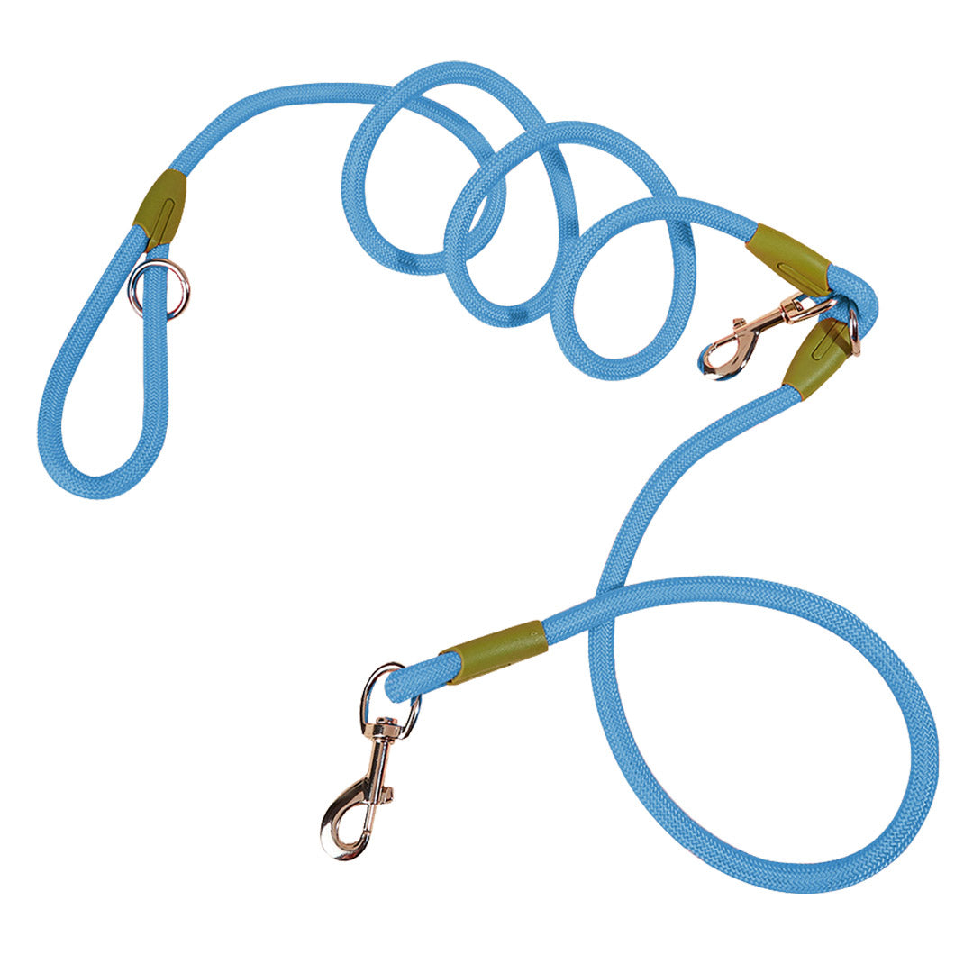 SOGA 220cm Multifunction Hands Free Rope Pet Cat Dog Puppy Double Ended Leash for Walking Training Tracking Obedience Blue-Dog Collars-PEROZ Accessories