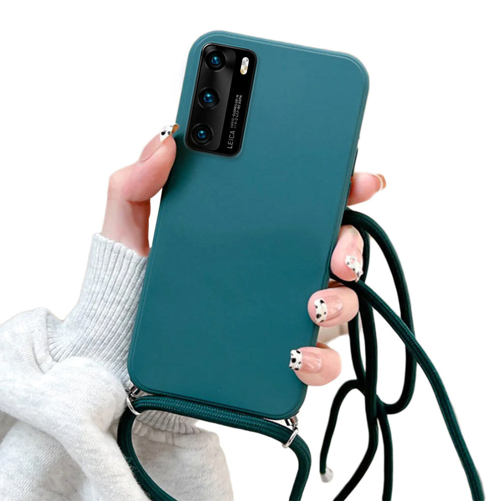 Anymob Huawei Phone Case Forest Green Necklace Lanyard Crossbody Cord Rope Silicone-Mobile Phone Cases-PEROZ Accessories
