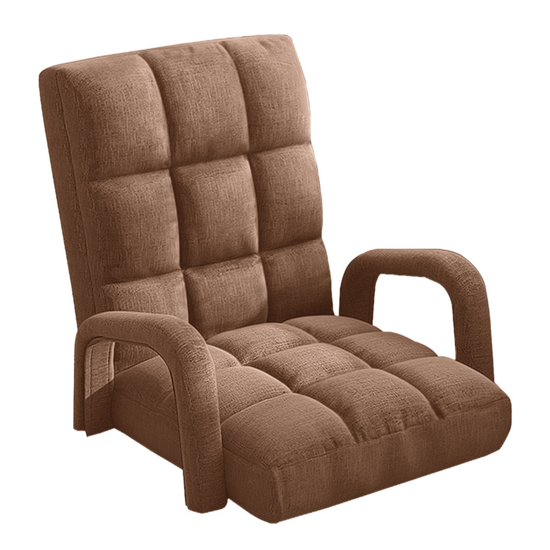SOGA Foldable Lounge Cushion Adjustable Floor Lazy Recliner Chair with Armrest Coffee-PEROZ Accessories