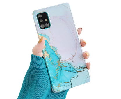 Anymob Samsung Phone Case Blue Green Marble Mobile Cover For S21 Plus Ultra S10 Plus S20 Plus Ultra S20 FE Lite Note 10 A50 30S 50S A51 A71 S22-Mobile Phone Cases-PEROZ Accessories