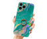 Anymob iPhone Case Sea Green Laser Gradient Glitter Marble Ring Holder Stand Soft Silicone Shockproof Coque Mobile Cover iPhone 12 11 13 Pro Max-Mobile Phone Cases-PEROZ Accessories