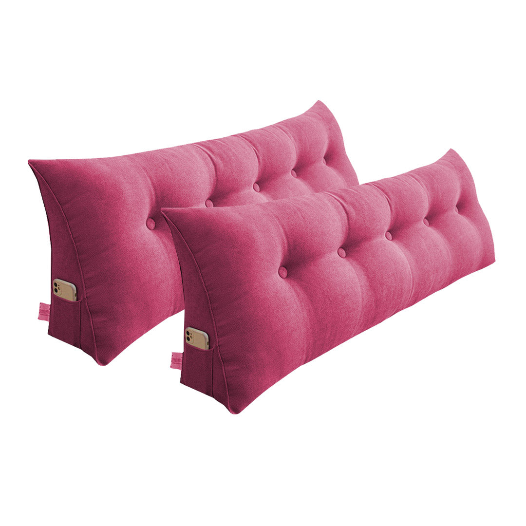 SOGA 2X 180cm Pink Triangular Wedge Bed Pillow Headboard Backrest Bedside Tatami Cushion Home Decor-Headboard Pillow-PEROZ Accessories