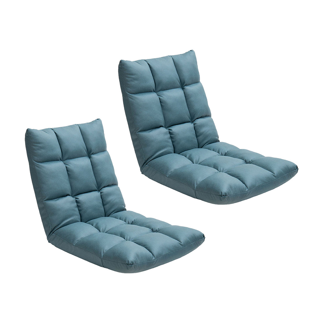 SOGA 2X Green Lounge Floor Recliner Adjustable Gaming Sofa Bed Foldable Indoor Outdoor Backrest Seat Home Office Decor-Chair &amp; Sofa Cushions-PEROZ Accessories