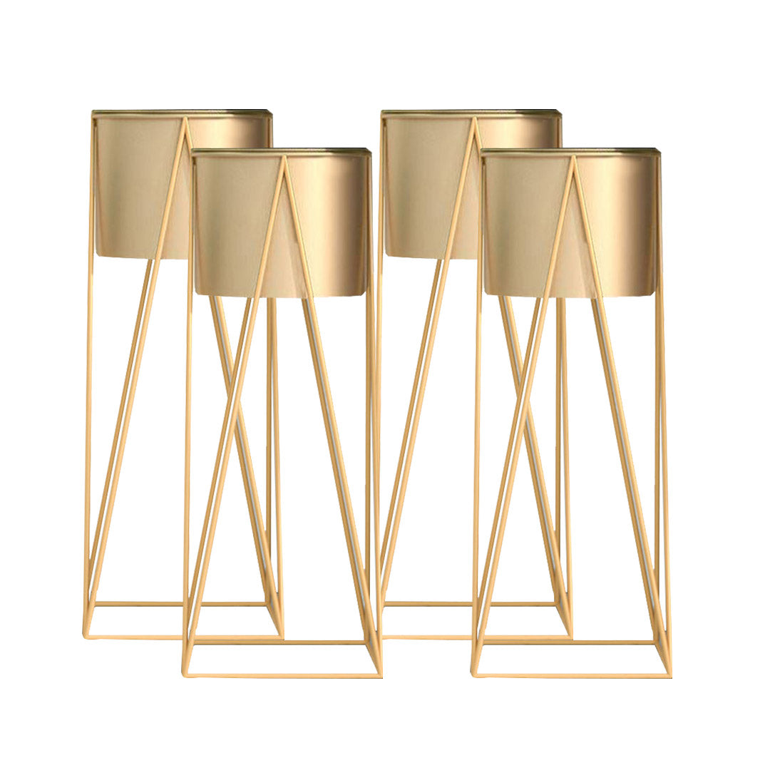 SOGA 4X 70cm Gold Metal Plant Stand with Gold Flower Pot Holder Corner Shelving Rack Indoor Display-Indoor Pots, Planters and Plant Stands-PEROZ Accessories