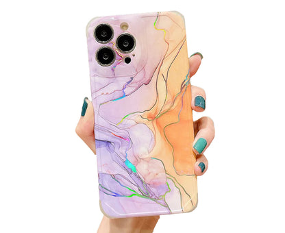 Anymob iPhone Case Purple Laser Marble Shockproof Firm Flex Mobile Cover For iPhone 13 12 11 Pro Max Compatible-Mobile Phone Cases-PEROZ Accessories