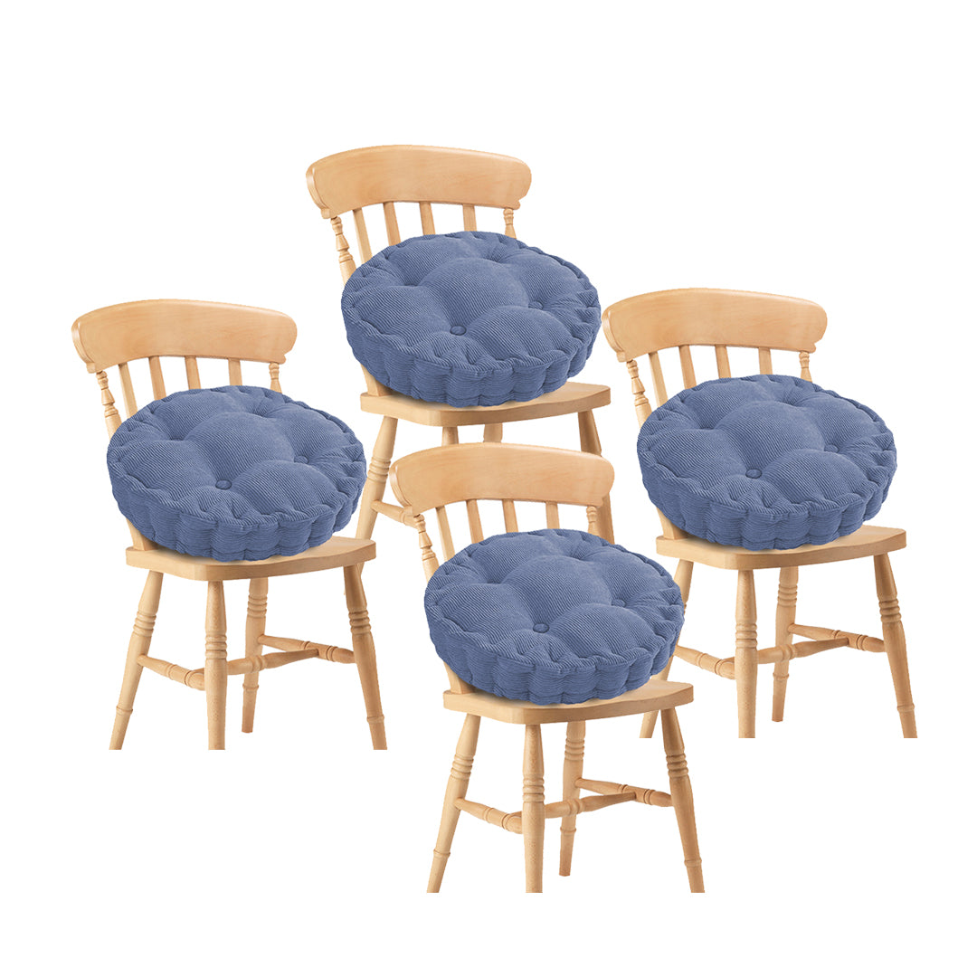 SOGA 4X Blue Round Cushion Soft Leaning Plush Backrest Throw Seat Pillow Home Office Decor-Chair &amp; Sofa Cushions-PEROZ Accessories