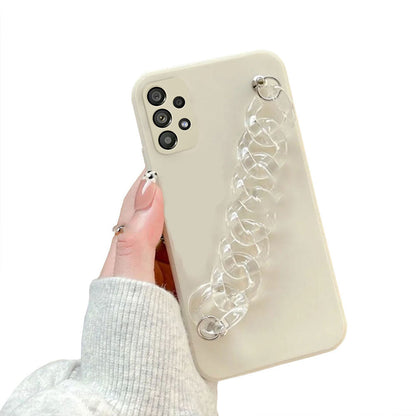 Anymob Samsung Mobile White Marble Bracelet Phone Case in Luxurious Case Design For S10 S20 S21 S22 Plus Ultra FE Note With Wrist Strap Silicone Cover-Mobile Phone Cases-PEROZ Accessories